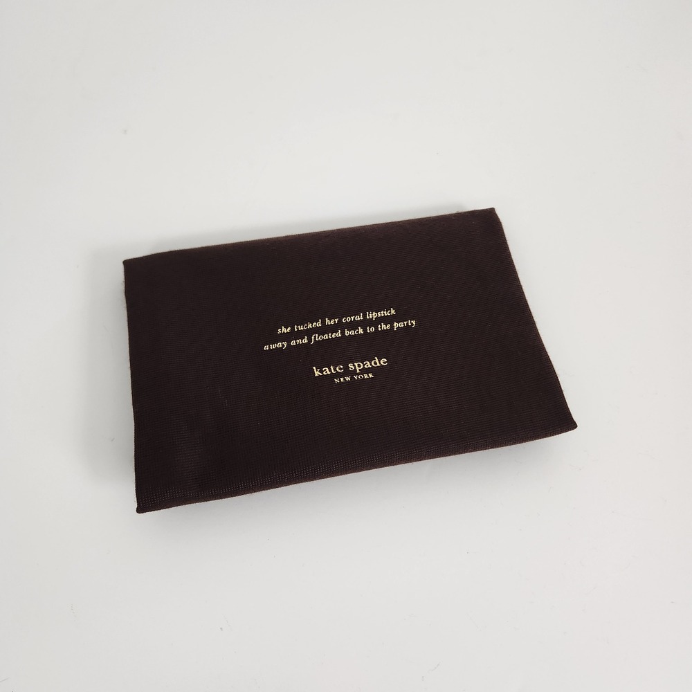 Kate Spade New York Brown Dust Bag Pink Drawstring Gold Foil Quote 27.5x19 Large